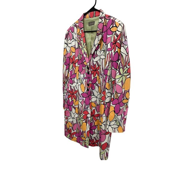 Kenar Floral Blazer Jacket Button Up Front Multicolor Pattern Fully Lined - Picture 3 of 7